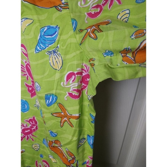 Eric Casual Seascape Loud Colored Flat Capri Cropped Pants. Size 10 - Picture 4 of 12